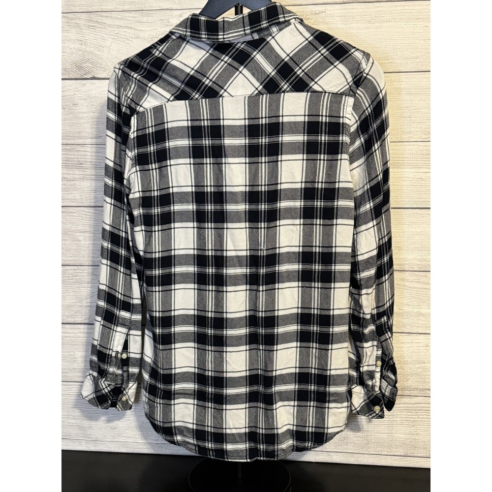 Women's GAP Lightweight Plaid Flannel Shirt – Dark Navy Blue – Size XS - Picture 7 of 8